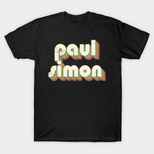 Retro Vintage Rainbow Paul Letters Distressed Style T-Shirt